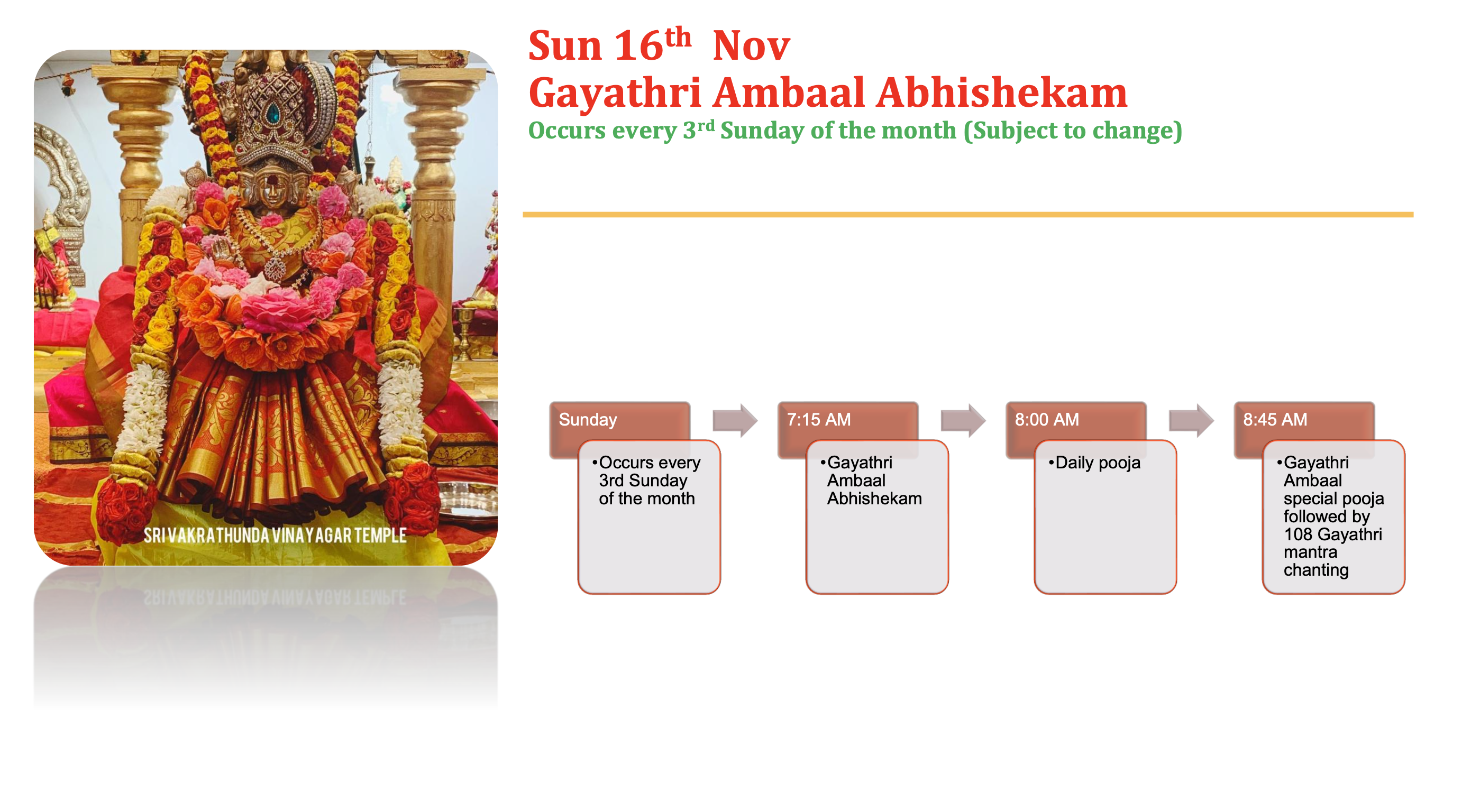 Sun 16th Nov – Gayathri Ambaal Abhishekam